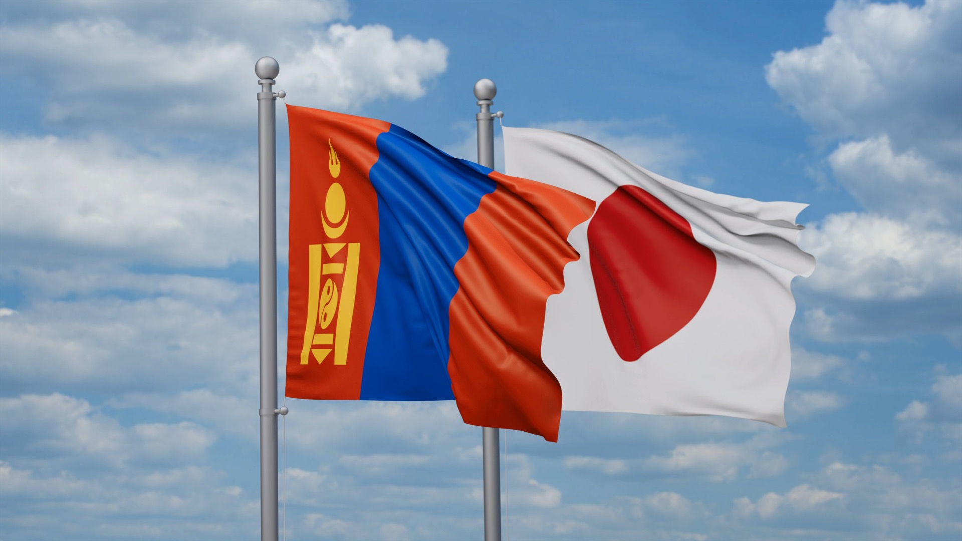 Монгол улсын төрийн далбаа, Японы улсын төрийн далбаа